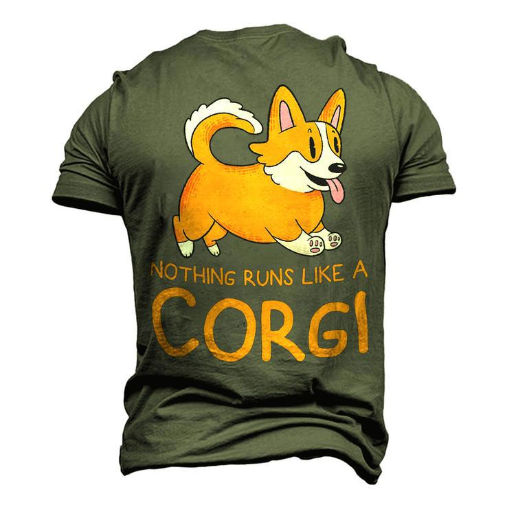 Nothing Runs Like A Corgi Funny Animal Pet Dog Lover Men's 3D Print Graphic Crewneck Short Sleeve T-shirt