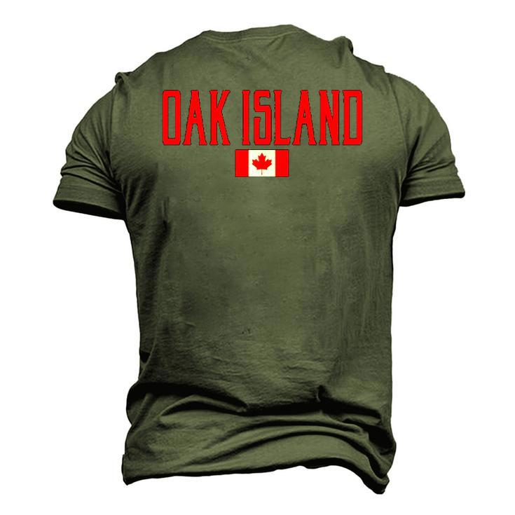 Oak Island Canada Flag Vintage Red Text Men's 3D T-Shirt Back Print