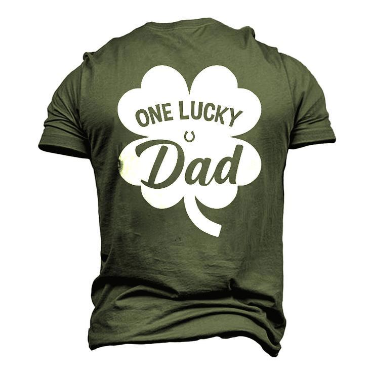 Mens One Lucky Dad Shamrock Four Leaf Clover St Patricks Day Men's 3D T-Shirt Back Print