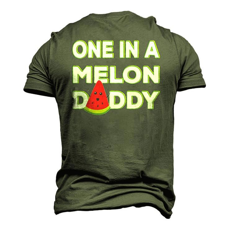 Mens One In A Melon Daddy Watermelon Dad Fathers Day Men's 3D T-Shirt Back Print