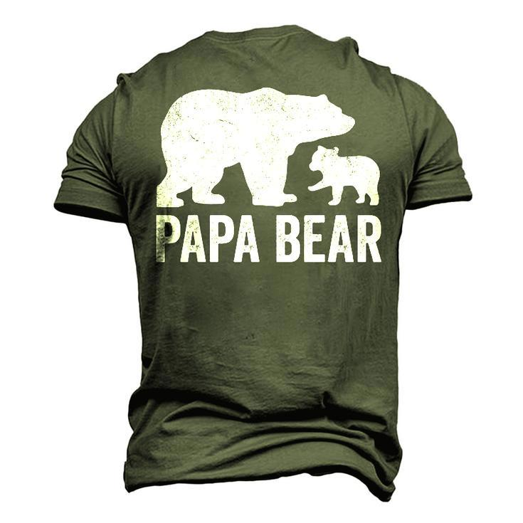 Mens Papa Bear Fathers Day Grandad Fun 1 Cub Kid Grandpa Men's 3D T-shirt Back Print