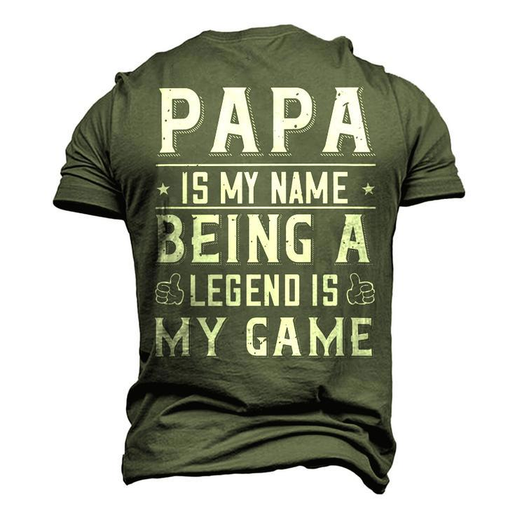 Papa Is My Name Being A Legend Is My Game Papa T-Shirt Fathers Day Gift Men's 3D Print Graphic Crewneck Short Sleeve T-shirt