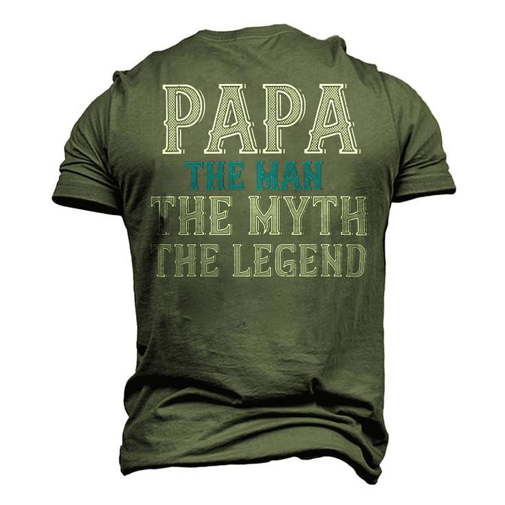 Papa The Man The Myth The Legend Fathers Day Gift Men's 3D Print Graphic Crewneck Short Sleeve T-shirt