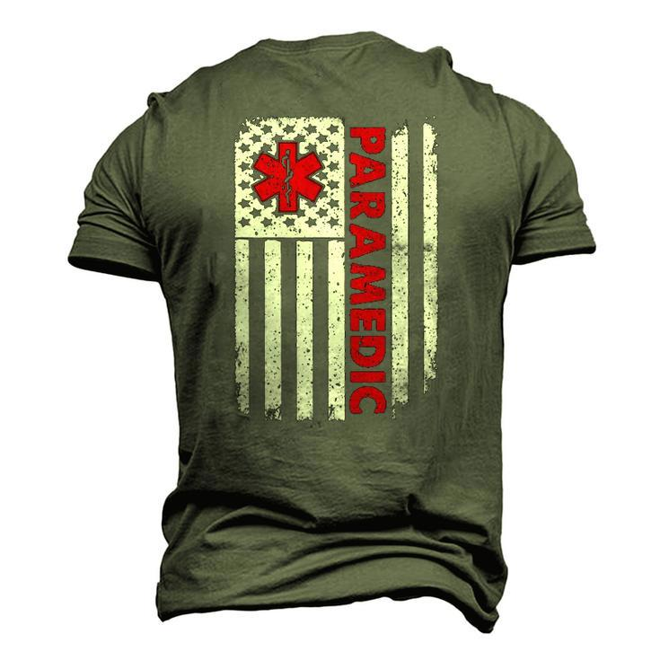 Paramedic Usa America Flag Star Of Life Men's 3D T-Shirt Back Print