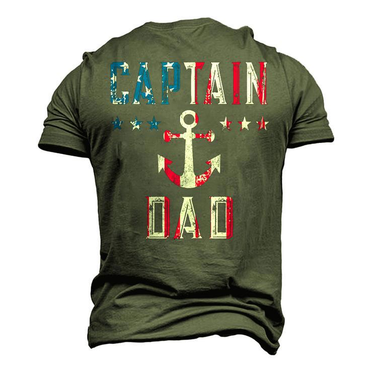 Patriotic Captain Dad American Flag Boat Owner 4Th Of July V2 Men's 3D T-shirt Back Print