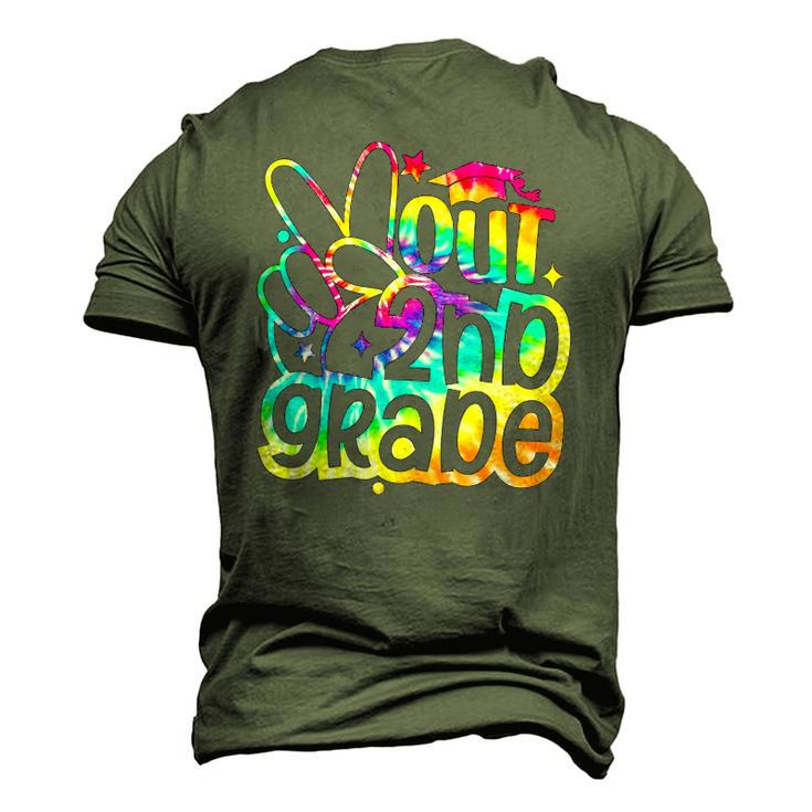 Peace Out 2Nd Grade Graduation Last Day Of School Tie Dye Men's 3D T-Shirt Back Print