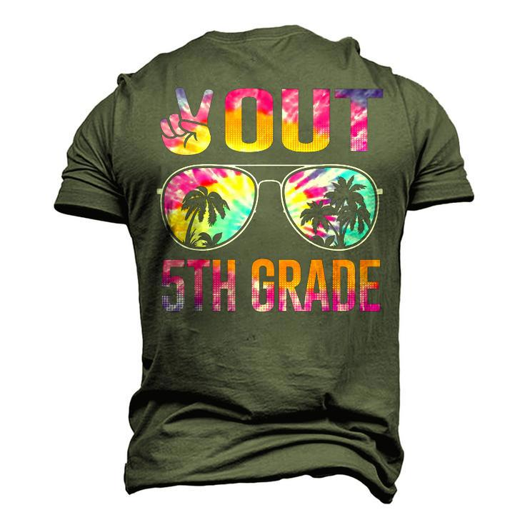 Peace Out 5Th Grade Tie Dye Graduation Last Day Of School Men's 3D T-Shirt Back Print