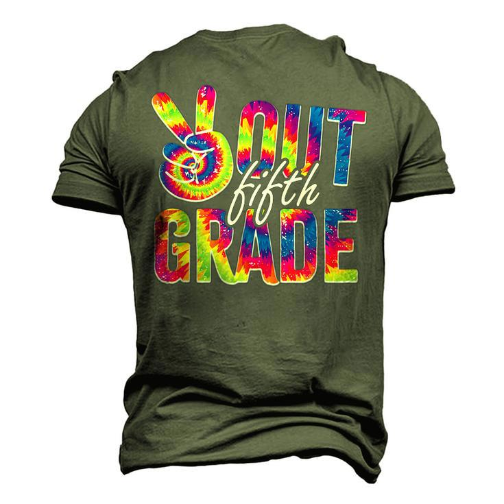 Peace Out Fifth Grade Tie Dye Graduation 5Th Grade Men's 3D T-Shirt Back Print