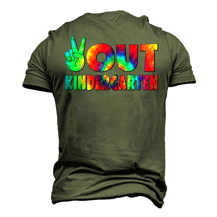 Peace Out Kindergarten Graduation Tie Dye Last Day Of School Men's 3D T-Shirt Back Print