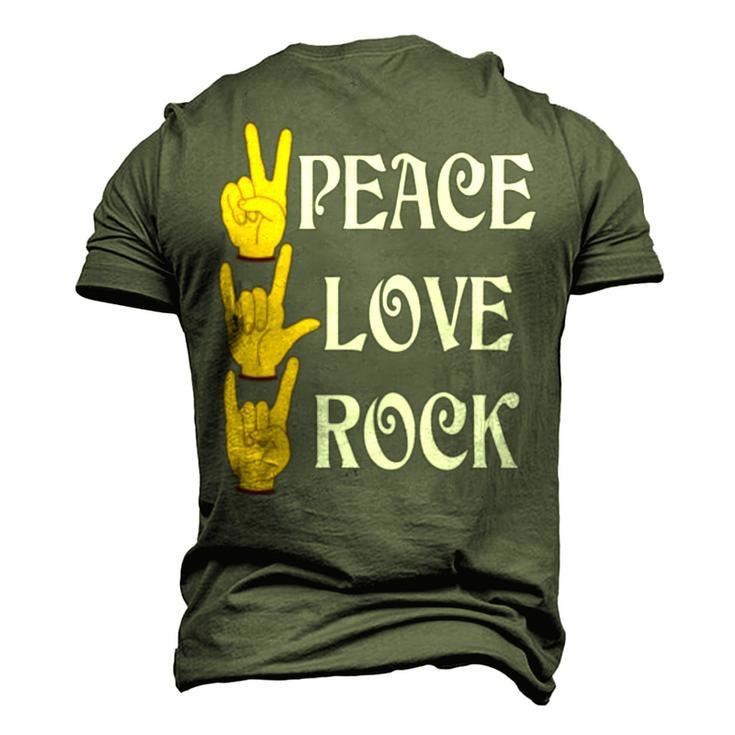 Peace Love Rock V3 Men's 3D Print Graphic Crewneck Short Sleeve T-shirt
