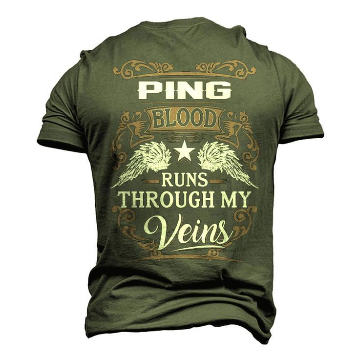 Ping Name Ping Blood Runs Through My Veins Men's 3D T-shirt Back Print