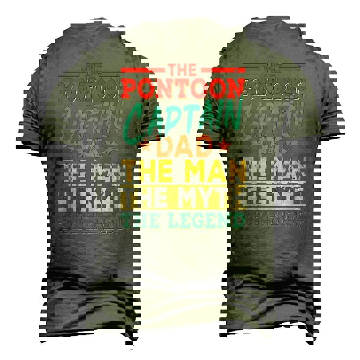 The Pontoon Captain Dad The Man Myth Happy Fathers Day Men's 3D T-Shirt Back Print