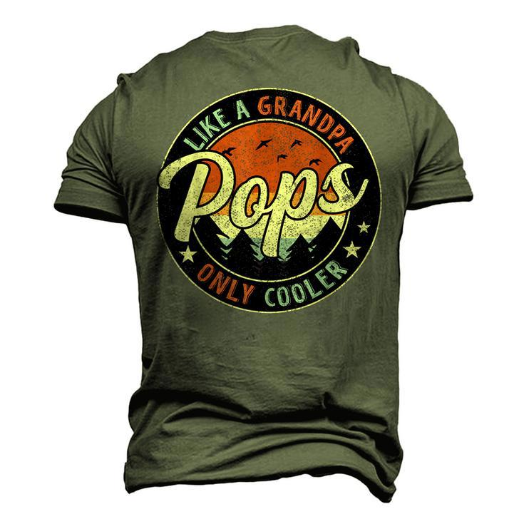 Pops Like A Grandpa Only Cooler Vintage Retro Fathers Day Men's 3D T-Shirt Back Print