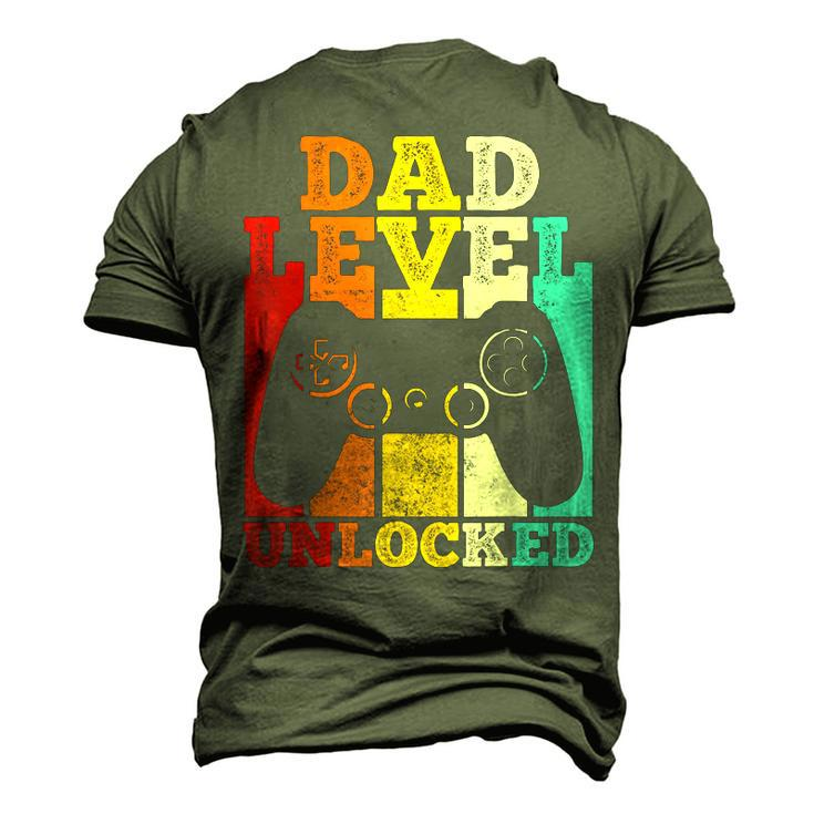 Mens Pregnancy Announcement Dad Level Unlocked Soon To Be Father V2 Men's 3D T-Shirt Back Print