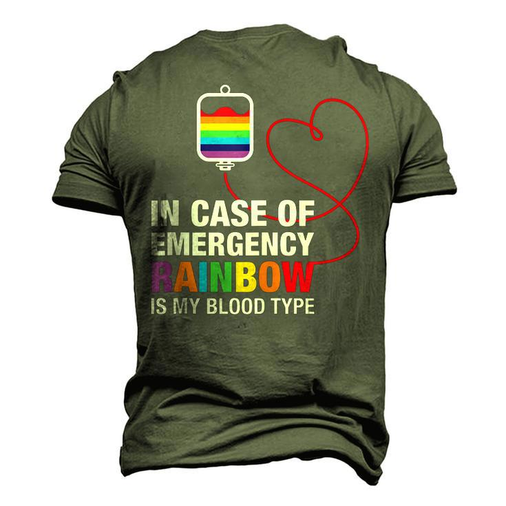 Pride Month Rainbow Is My Blood Type Lgbt Flag Men's 3D T-Shirt Back Print