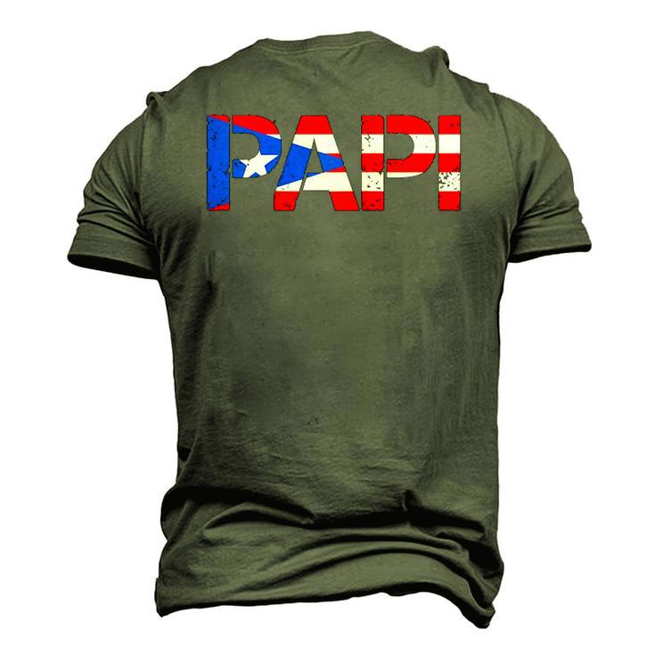 Mens Puerto Rico Flag Fathers Day Patriotic Puerto Rican Pride Raglan Baseball Tee Men's 3D T-Shirt Back Print