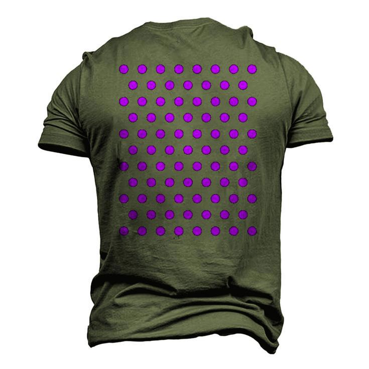 Purple And White Polka Dots Men's 3D T-Shirt Back Print