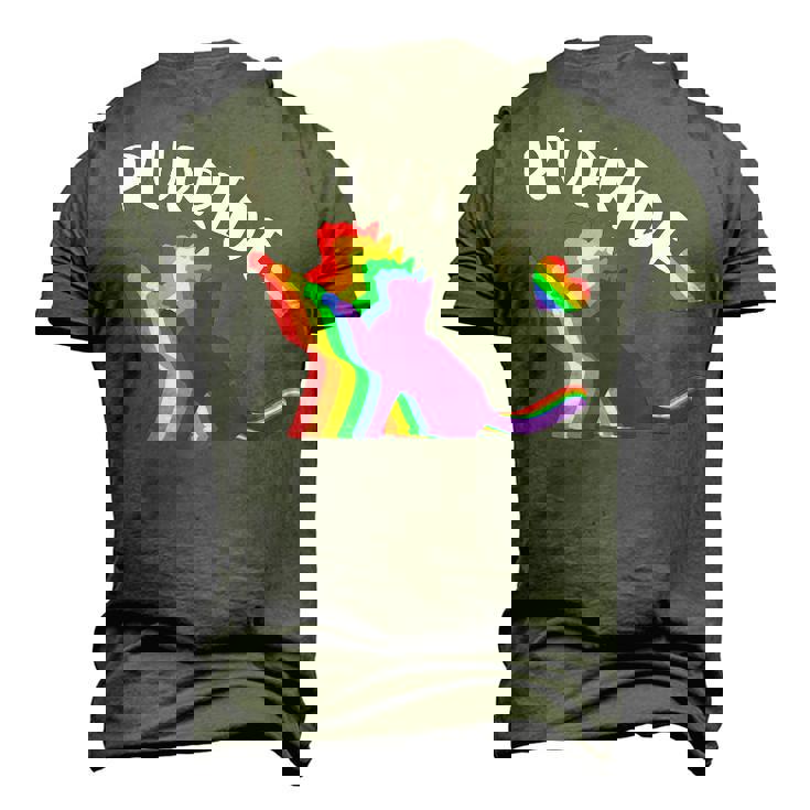 Purride Gay Pride Cat Pride Cat Cat Lgbtq Men's 3D T-Shirt Back Print