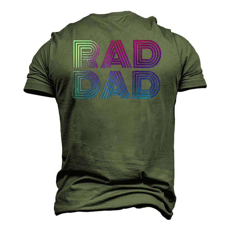 Mens Rad Dad 1980S Retro Fathers Day Men's 3D T-Shirt Back Print
