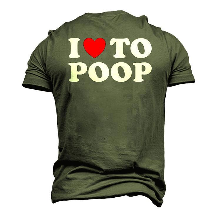 Red Heart I Love To Poop Men's 3D T-Shirt Back Print