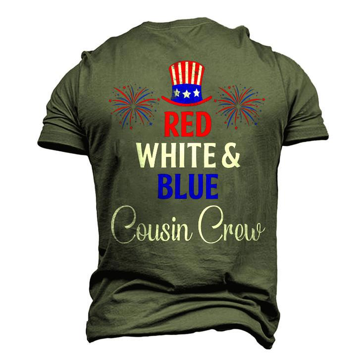 Red White & Blue Cousin Crew 4Th Of July Firework Matching Men's 3D T-shirt Back Print