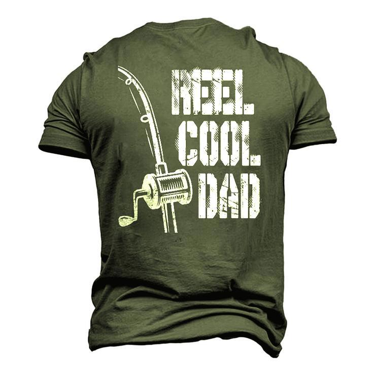 Mens Reel Cool Dad Fishing Daddy Mens Fathers Day Idea Men's 3D T-Shirt Back Print