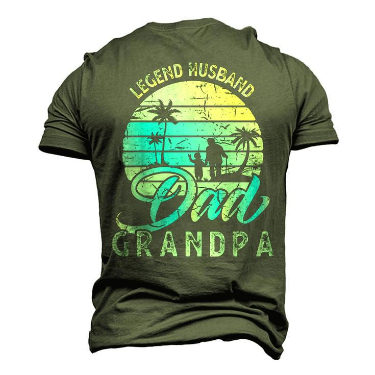 Retro Fathers Day Dad The Legend Husband Dad Grandpa Men's 3D T-shirt Back Print