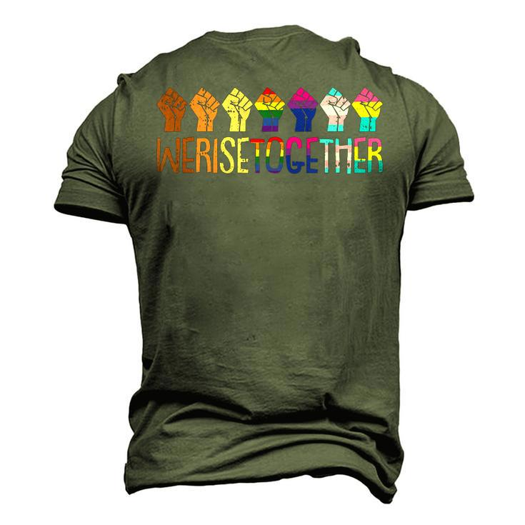 We Rise Together Lgbt Q Pride Social Justice Equality AllyMen's 3D T-Shirt Back Print