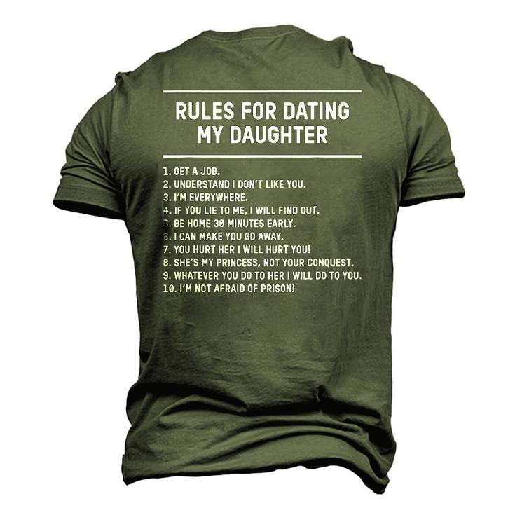 Rules For Dating My Daughter Fathers Day List Men's 3D T-Shirt Back Print