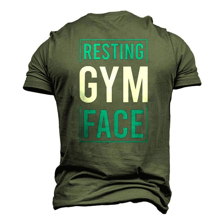 Saying Resting Gym Face Men's 3D T-Shirt Back Print