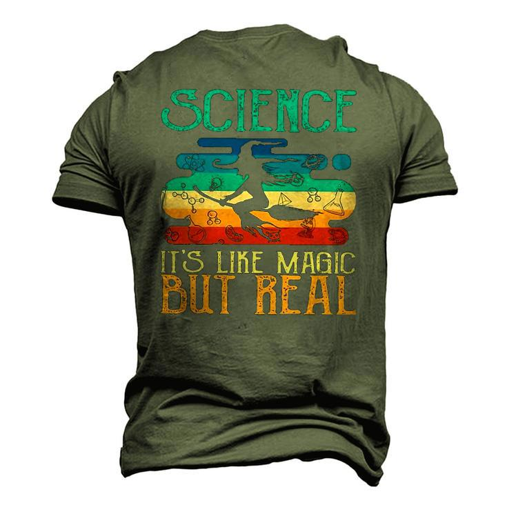 Science Its Like Magic But Real Vintage Retro Men's 3D T-Shirt Back Print