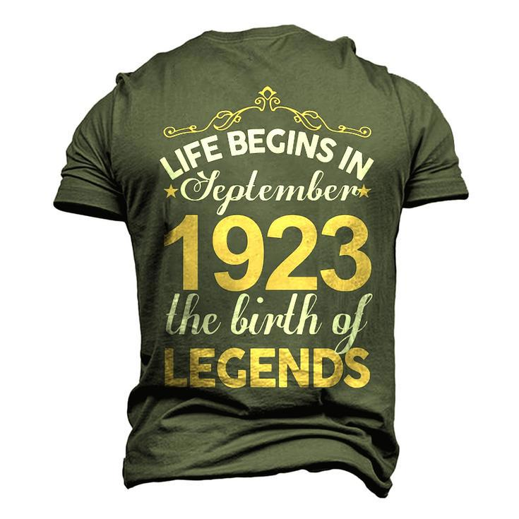 September 1923 Birthday Life Begins In September 1923 V2 Men's 3D T-shirt Back Print