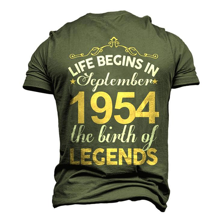 September 1954 Birthday Life Begins In September 1954 V2 Men's 3D T-shirt Back Print