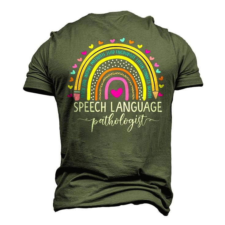 Speech Language Pathologist Rainbow Speech Therapy Slp V2 Men's 3D T-Shirt Back Print
