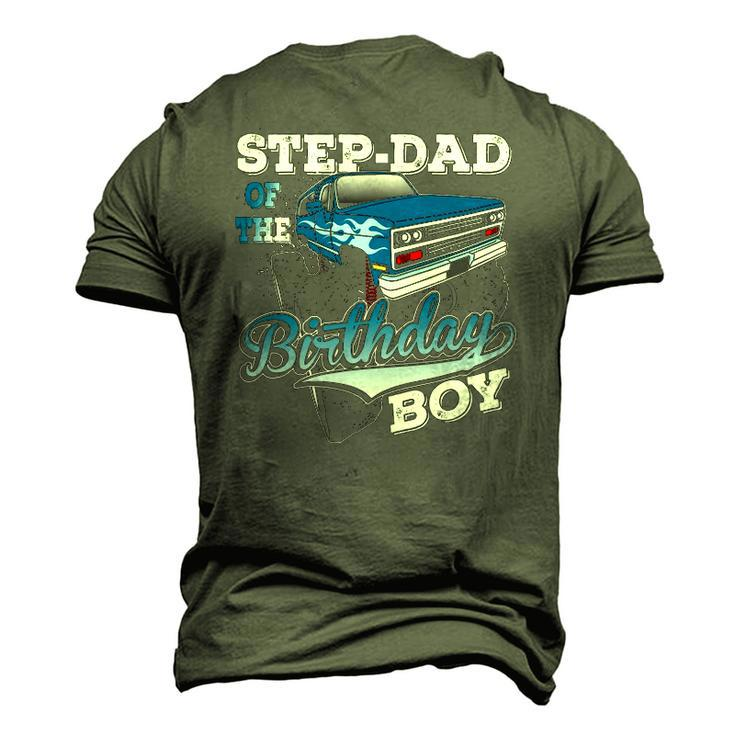 Mens Step-Dad Of The Birthday Boy Monster Truck Birthday Men's 3D T-Shirt Back Print