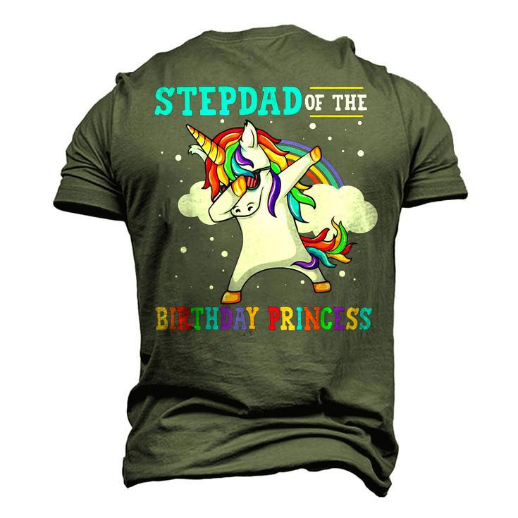 Stepdad Of The Birthday Princess Unicorn Girl Men's 3D T-shirt Back Print