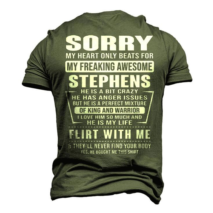 Stephens Name Sorry My Heart Only Beats For Stephens Men's 3D T-shirt Back Print
