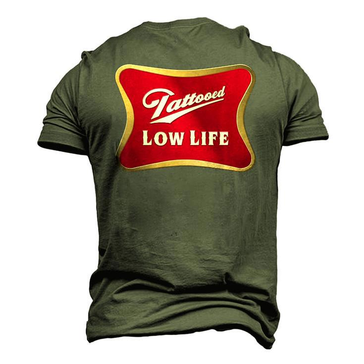 Tattooed Low Life Inked Life Apparel Men's 3D T-Shirt Back Print