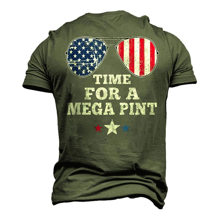 Time For A Mega Pint 4Th Of July Patriotic Sunglasses Men's 3D T-shirt Back Print
