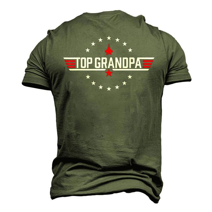 Top Grandpa Birthday Gun Jet Fathers Day 80S Dad Men's 3D T-shirt Back Print