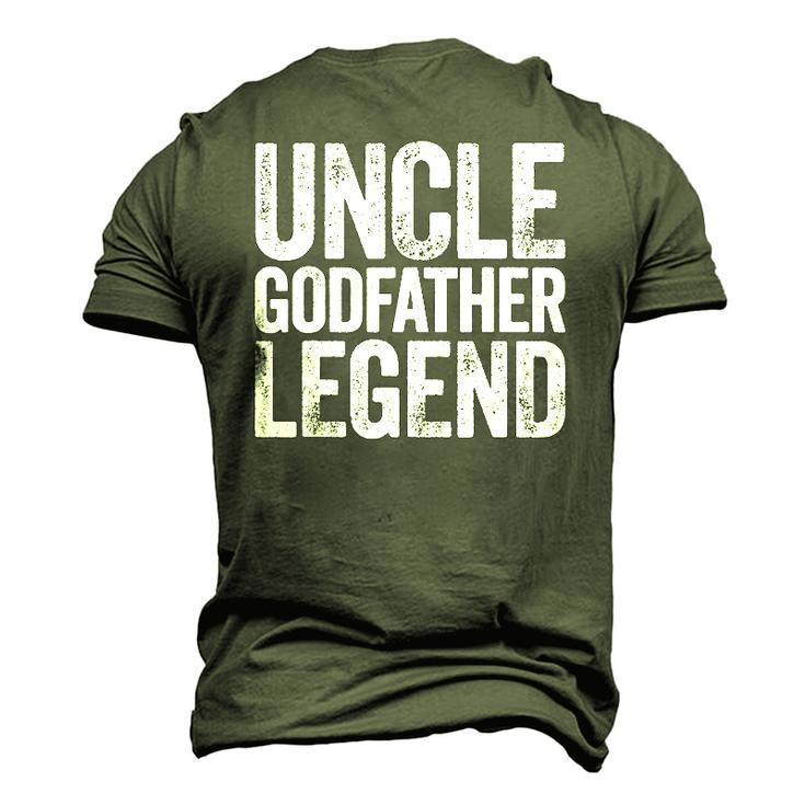 Mens Uncle Godfather Legend Happy Fathers Day Men's 3D T-Shirt Back Print