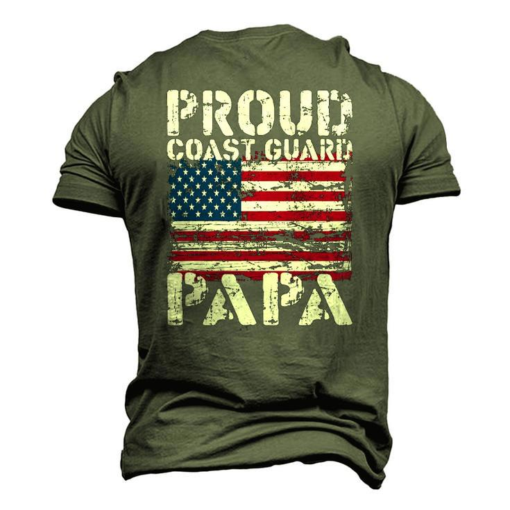 Us Coast Guard Uscg American Flag Coast Guard Papa Men's 3D T-Shirt Back Print
