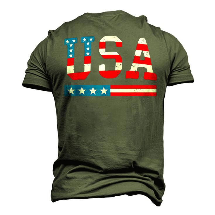 Usa Flag American 4Th Of July Merica America Flag Usa Men's 3D T-Shirt Back Print