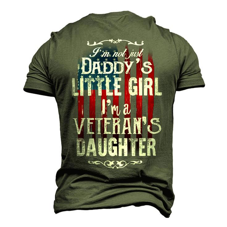 Veteran Im Veterans Daughter Not Just Daddys Little Girl Vintage American Flag Veterans Da Navy Soldier Army Military Men's 3D Print Graphic Crewneck Short Sleeve T-shirt
