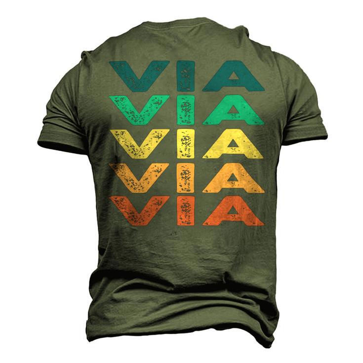 Via Name Shirt Via Family Name Men's 3D Print Graphic Crewneck Short Sleeve T-shirt