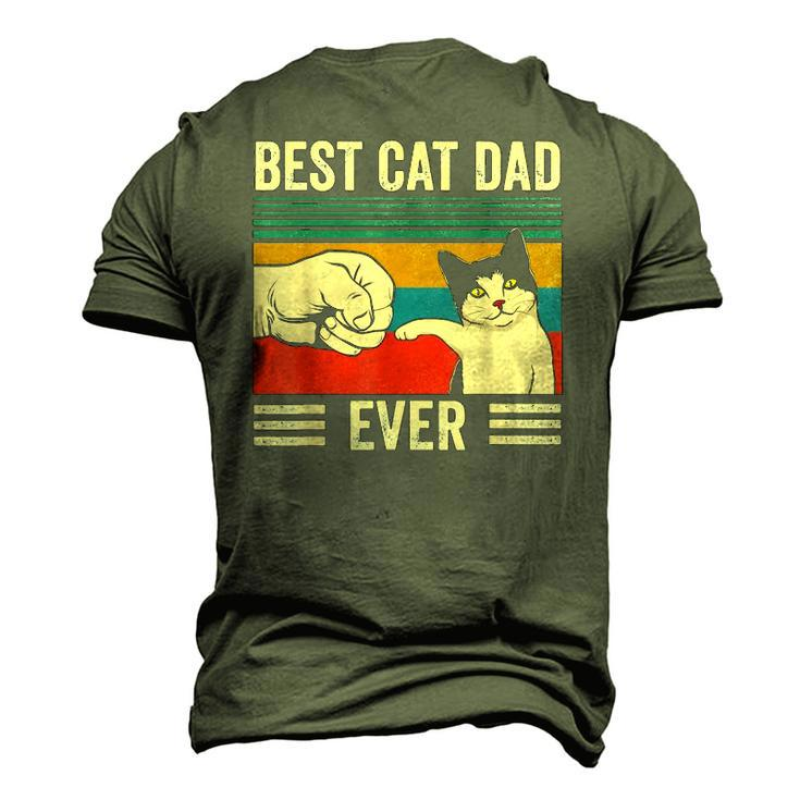 Mens Vintage Best Cat Dad Ever Bump Fit Classic Men's 3D T-Shirt Back Print