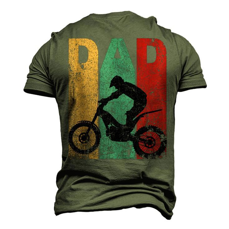 Vintage Motocross Dad Dirt Bike Fathers Day 4Th Of July Men's 3D T-shirt Back Print