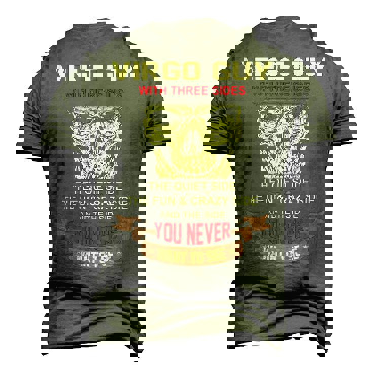 Virgo Guy I Have 3 Sides Virgo Guy Birthday Men's 3D T-shirt Back Print
