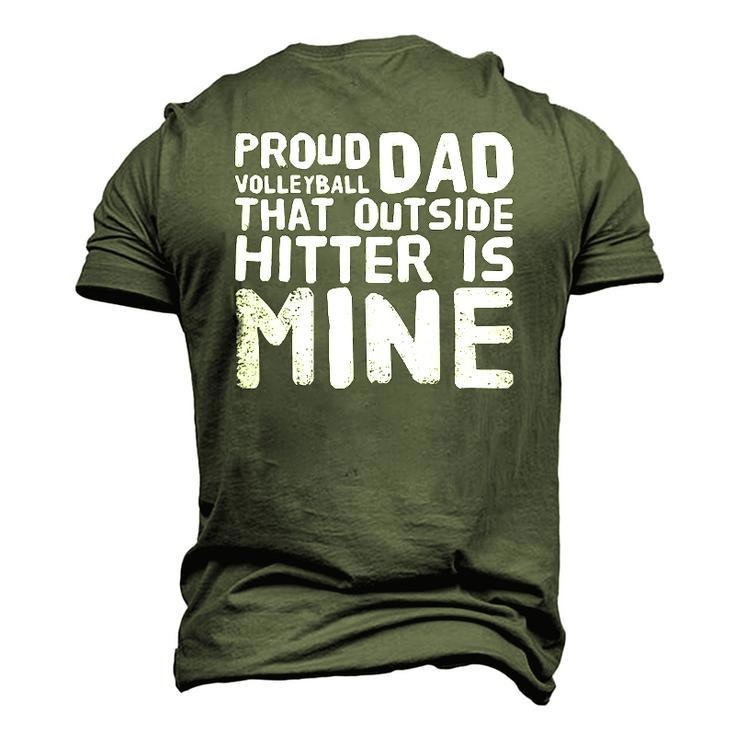 Volleyball Dad Of Outside Hitter Fathers Day Men's 3D T-Shirt Back Print