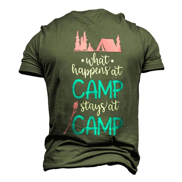 What Happens At Camp Stays At Camp Shirt Kids Camping Pink Men's 3D Print Graphic Crewneck Short Sleeve T-shirt